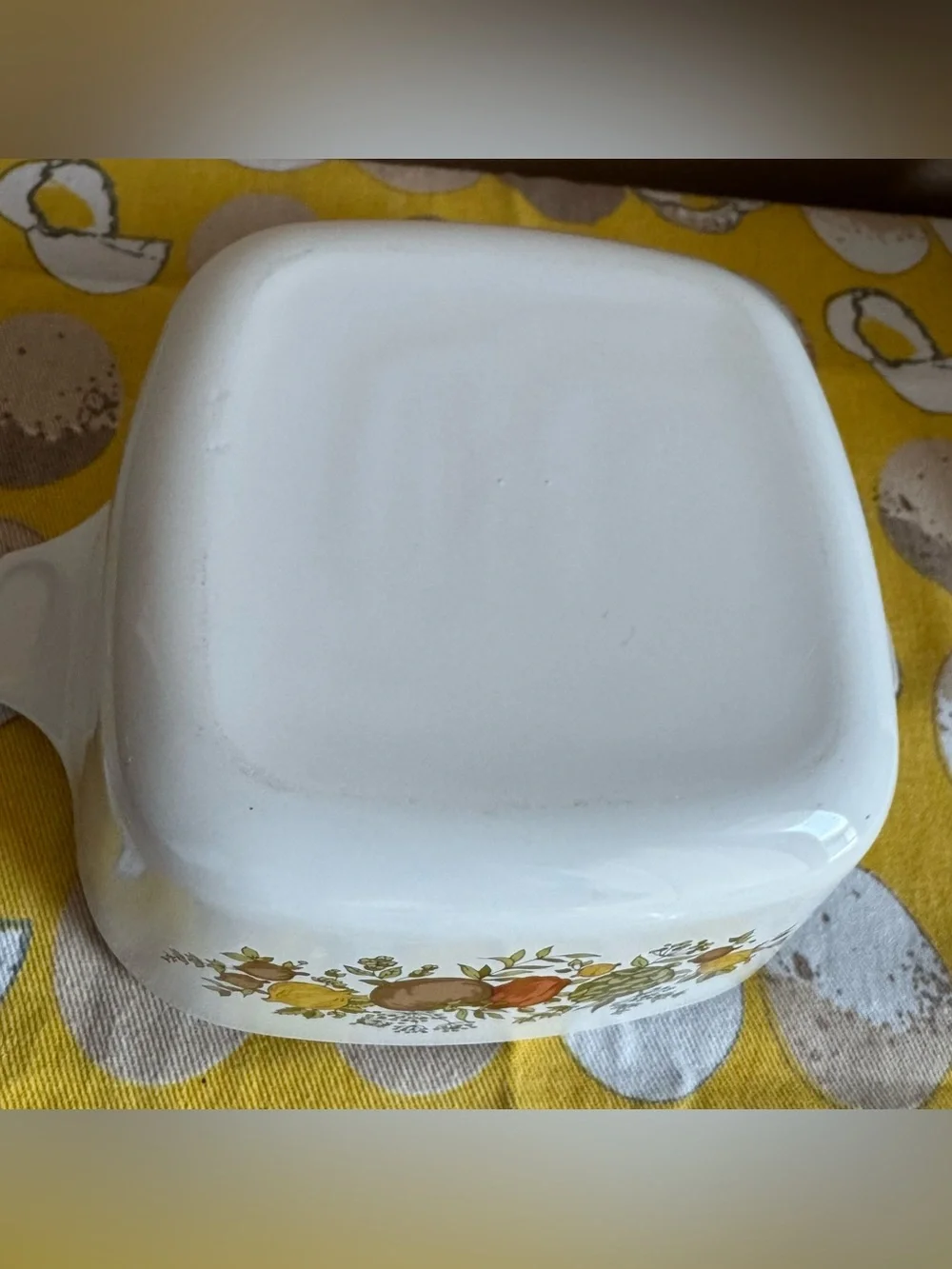 Vintage Corningware Spice of Life small square dish with lid (2 3/4 cups)